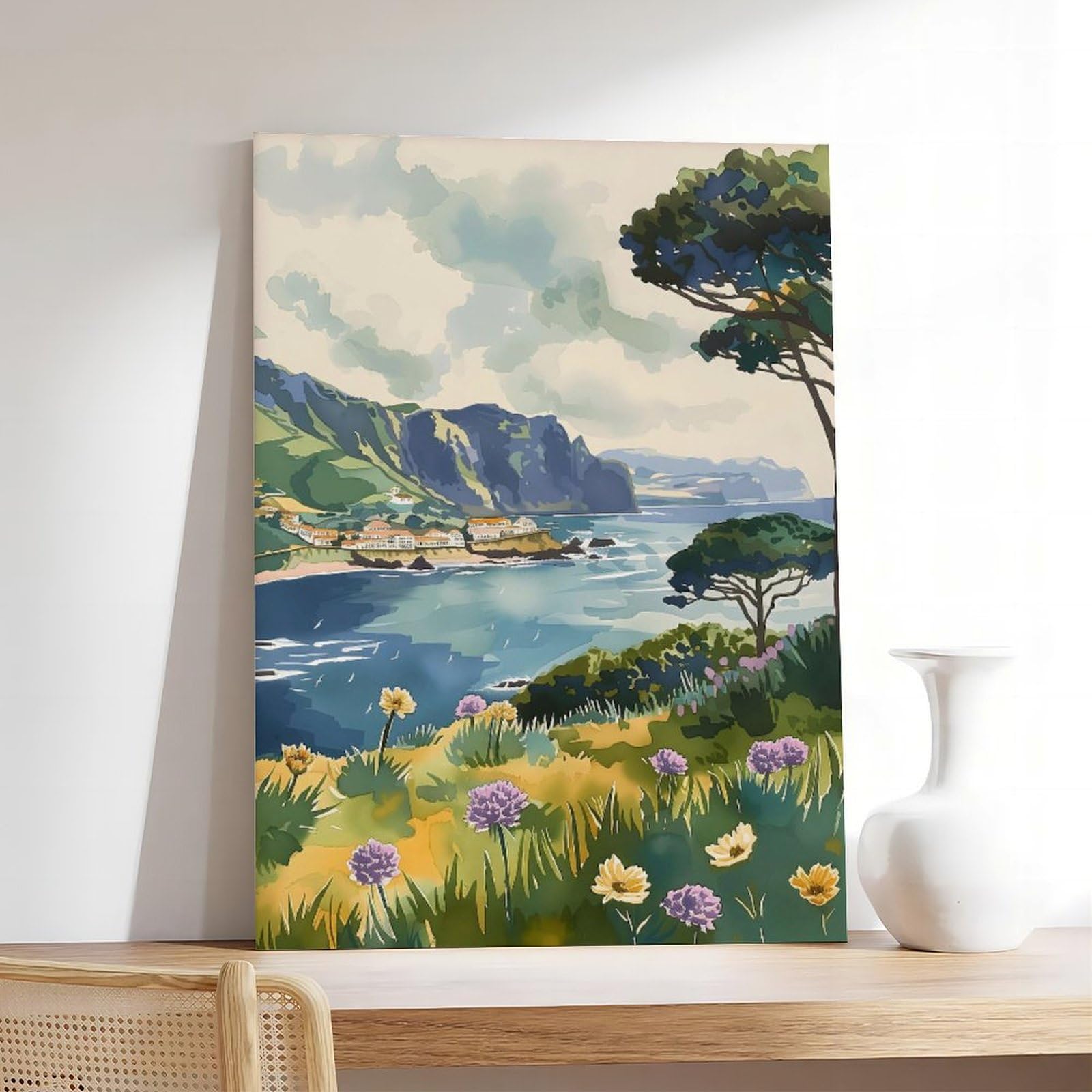 Amazon.com: ZJLAMZ Azores Watercolor Painting Portugal Travel